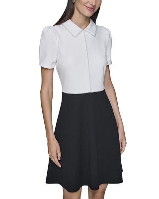 Scuba Crepe Fit & Flare Dress by KARL LAGERFELD