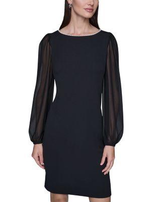 Scuba Crepe Sheath Dress by KARL LAGERFELD