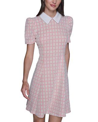Short Puff Sleeve Tweed Dress by KARL LAGERFELD