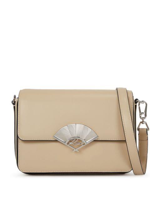 Signature Fan leather crossbody bag by KARL LAGERFELD