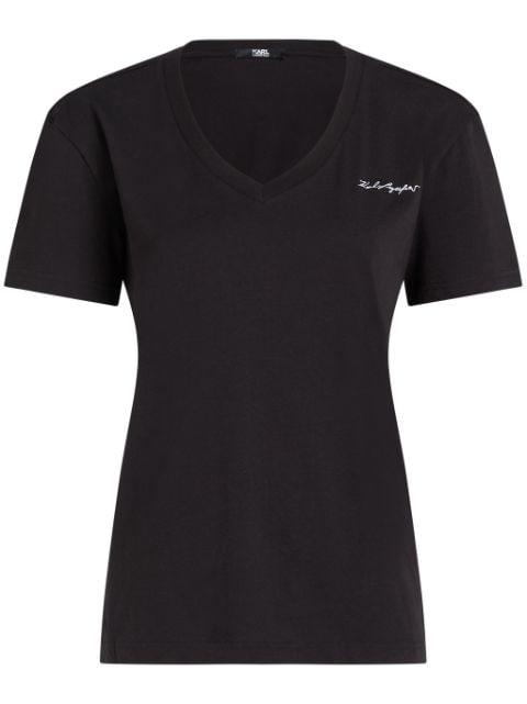 Signature V-neck T-shirt by KARL LAGERFELD