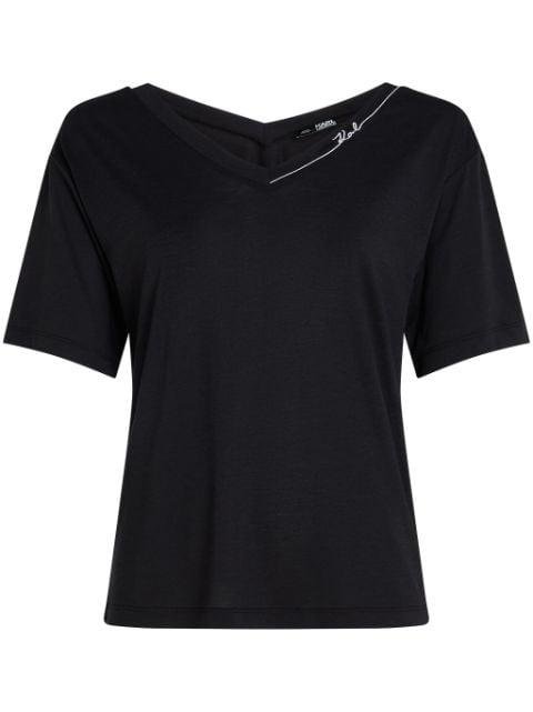 Signature V-neck T-shirt by KARL LAGERFELD