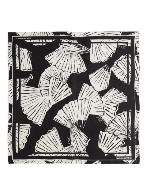 Signature fan-print scarf by KARL LAGERFELD