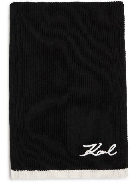 Signature knitted scarf by KARL LAGERFELD