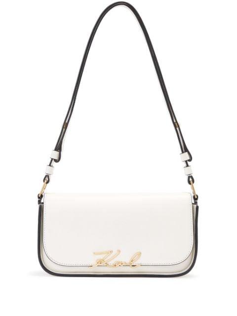Signature leather cross body bag by KARL LAGERFELD