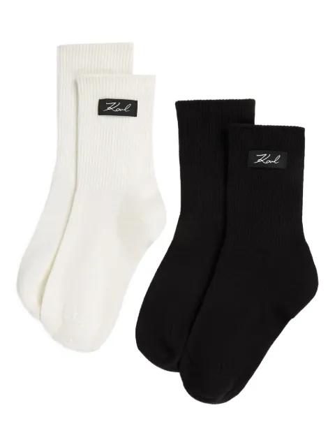 Signature-logo socks (pack of two) by KARL LAGERFELD