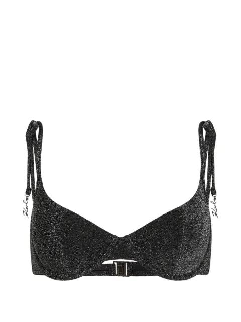 Signature lurex underwire bikini top by KARL LAGERFELD