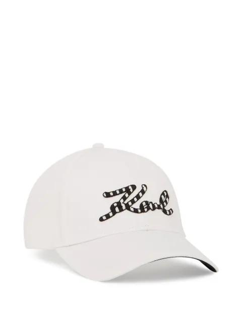 Signature striped-logo cap by KARL LAGERFELD