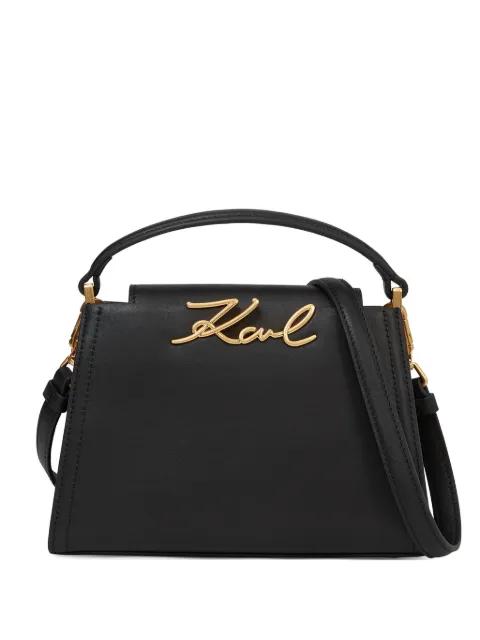 Signature top-handle crossbody bag by KARL LAGERFELD
