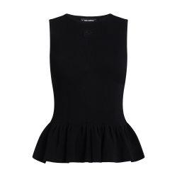 Sleeveless peplum knit top by KARL LAGERFELD