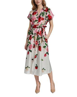 Surplice Body Self Tie Floral Dress by KARL LAGERFELD