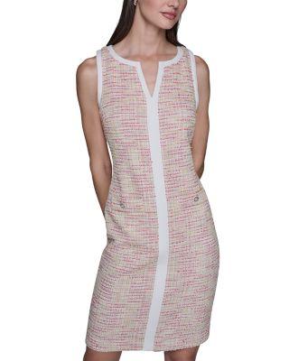 Tweed Knit Sheath Dress by KARL LAGERFELD