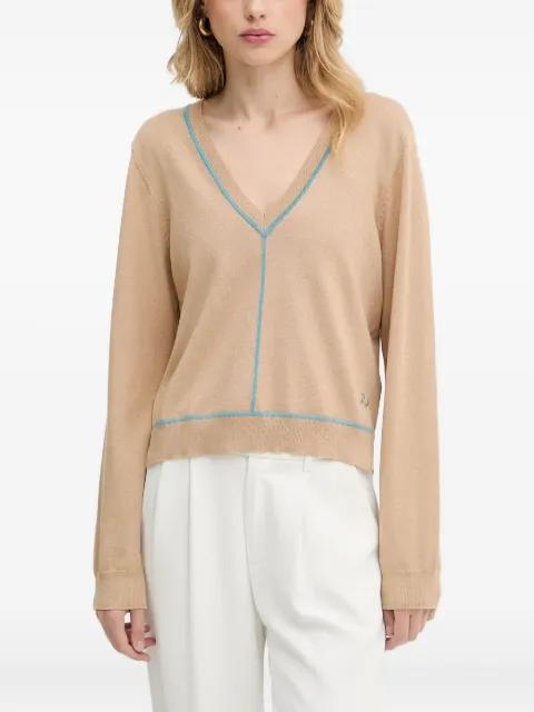 V-neck embroidered-logo sweater by KARL LAGERFELD