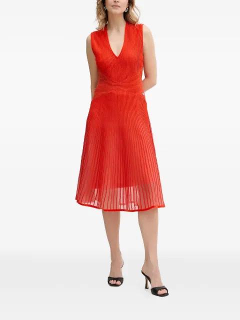 V-neck pleated dress by KARL LAGERFELD