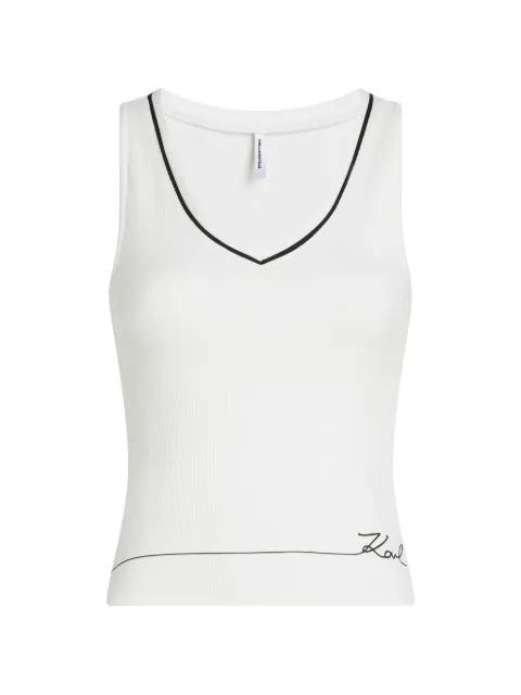 V-neck signature lounge tank top by KARL LAGERFELD