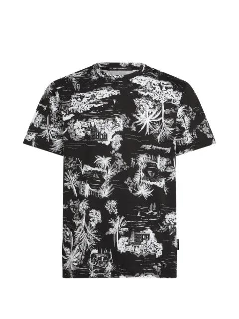 Villa la Vigie print T-shirt by KARL LAGERFELD