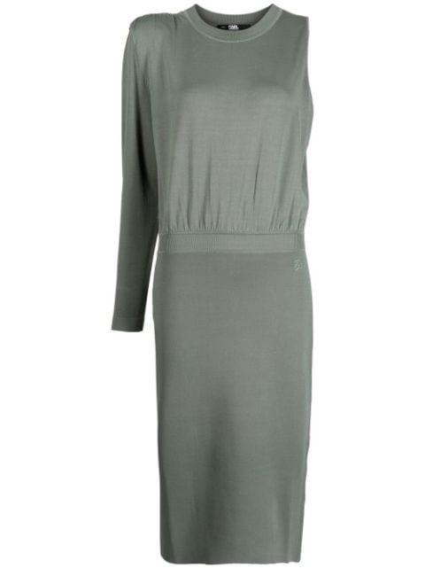asymmetric knit dress by KARL LAGERFELD