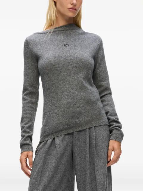 asymmetric logo cashmere sweater by KARL LAGERFELD