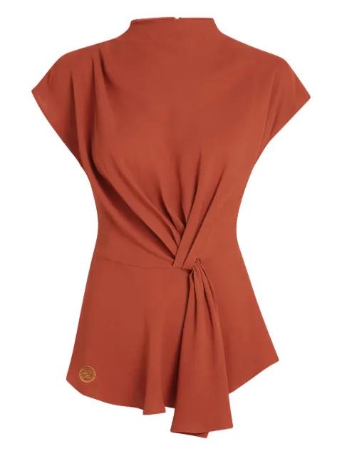 asymmetrical draped top by KARL LAGERFELD