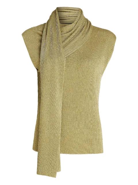 attached-scarf top by KARL LAGERFELD