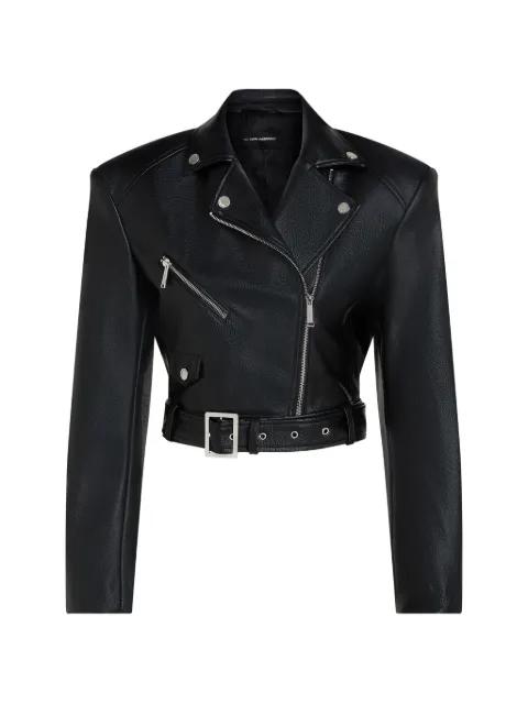 belted biker jacket by KARL LAGERFELD