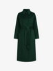belted long wool-blend coat by KARL LAGERFELD
