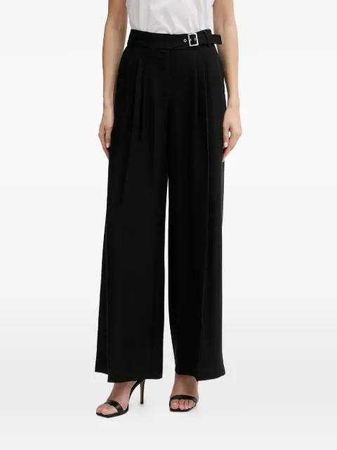 belted pleated trousers by KARL LAGERFELD