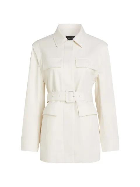 belted twill trench coat by KARL LAGERFELD