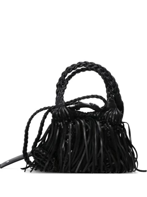 braided fringe tote bag by KARL LAGERFELD