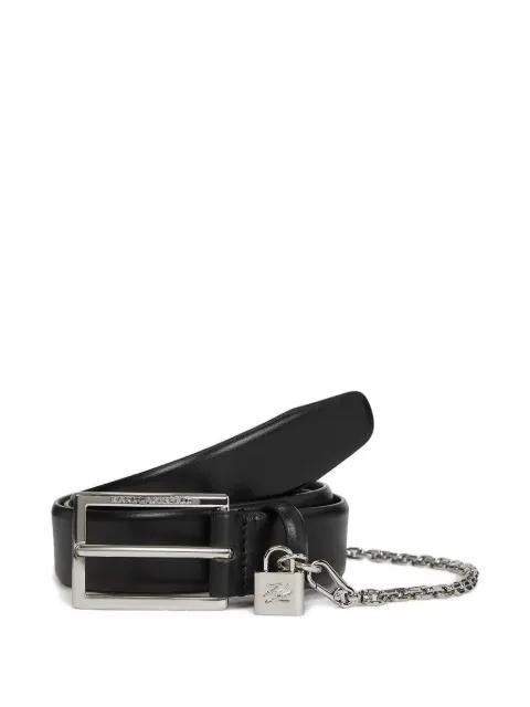 buckle padlock-detail belt by KARL LAGERFELD