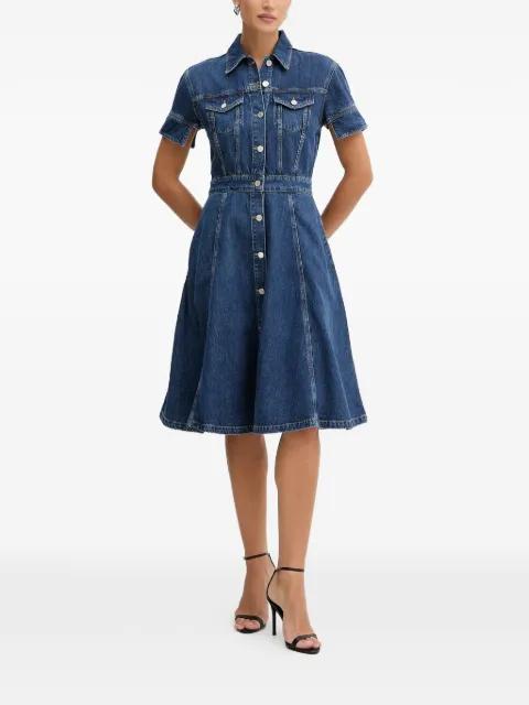 buttoned denim mini dress by KARL LAGERFELD
