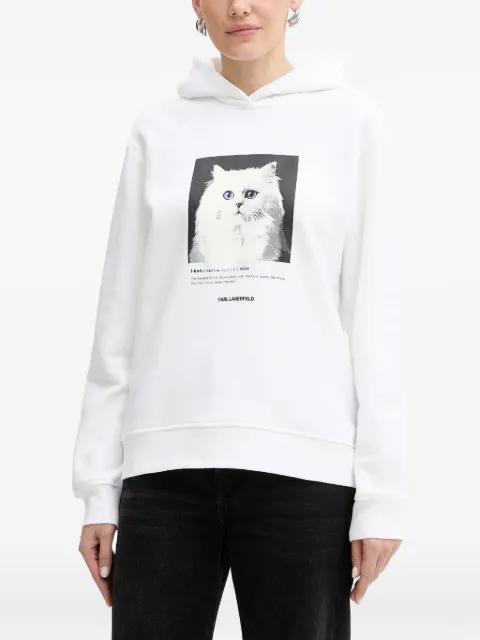 cat-print hoodie by KARL LAGERFELD