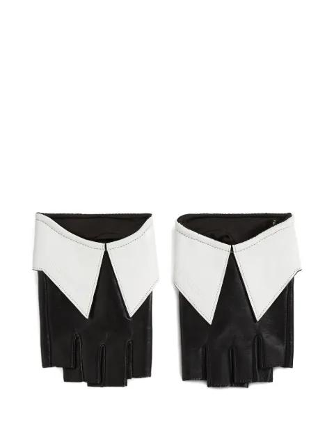 collar-detail fingerless gloves by KARL LAGERFELD