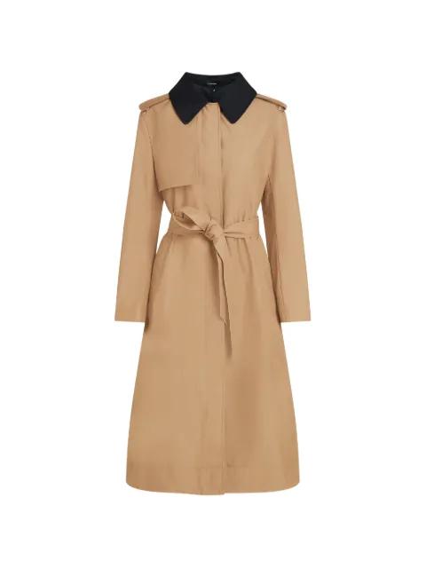 contrast-collar belted trench coat by KARL LAGERFELD