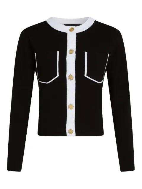contrast-piping cardigan by KARL LAGERFELD