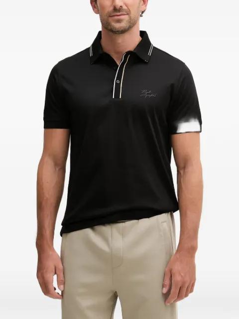 contrast-trim logo-patch polo shirt by KARL LAGERFELD