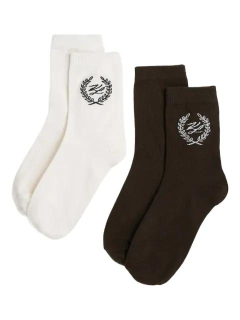 crest-embroidered socks (pack of two) by KARL LAGERFELD