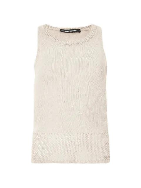 crochet-knit top by KARL LAGERFELD