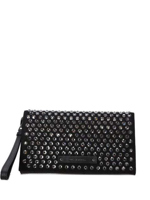 crystal-embellished clutch bag by KARL LAGERFELD