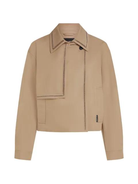 cut-out embroidery short trench coat by KARL LAGERFELD