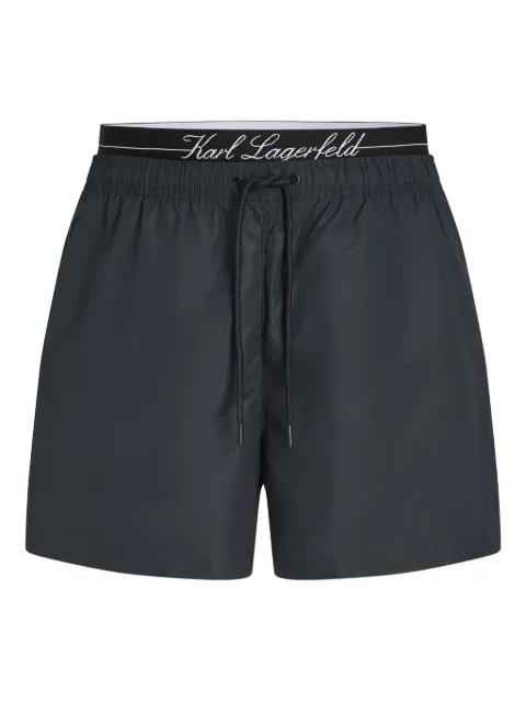 double-waistband swim shorts by KARL LAGERFELD