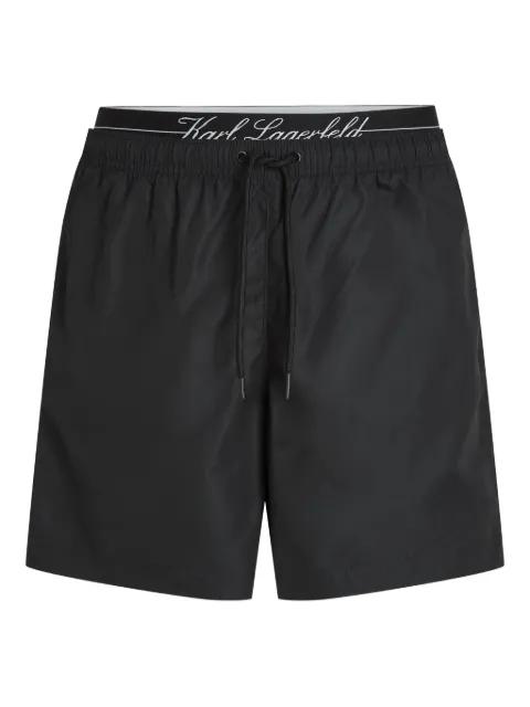 double-waistband swim shorts by KARL LAGERFELD