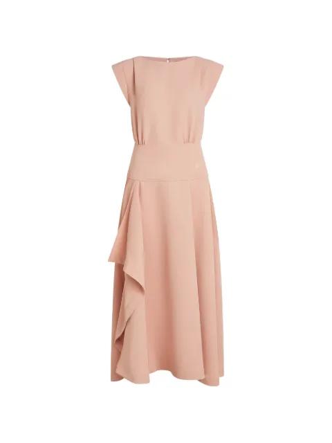 draped cap-sleeve midi dress by KARL LAGERFELD