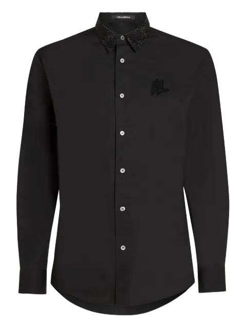 embellished-collar long-sleeves shirt by KARL LAGERFELD