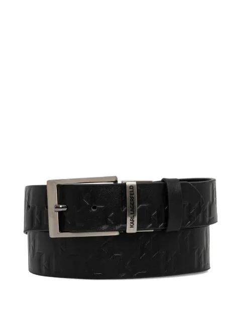 embossed buckle belt by KARL LAGERFELD