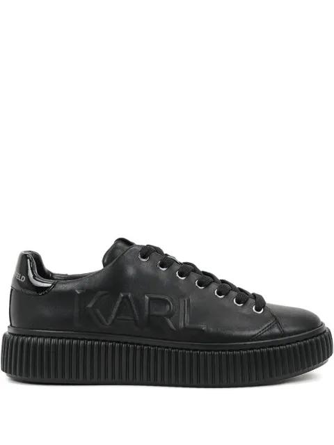 embossed logo platform sneakers by KARL LAGERFELD