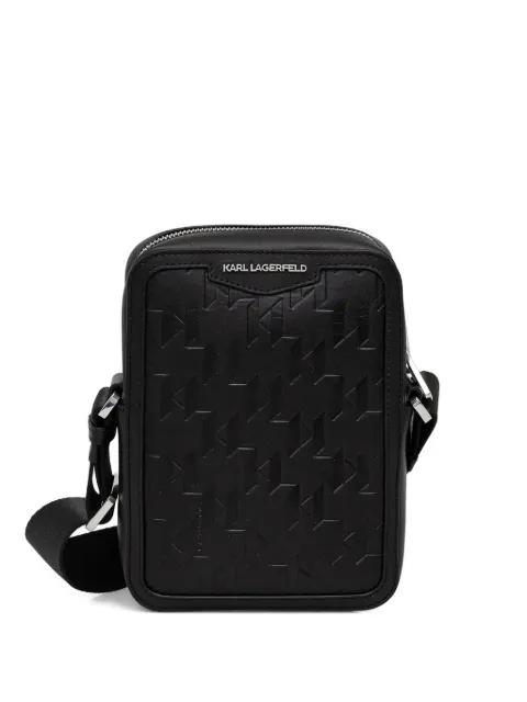 embossed messenger bag by KARL LAGERFELD
