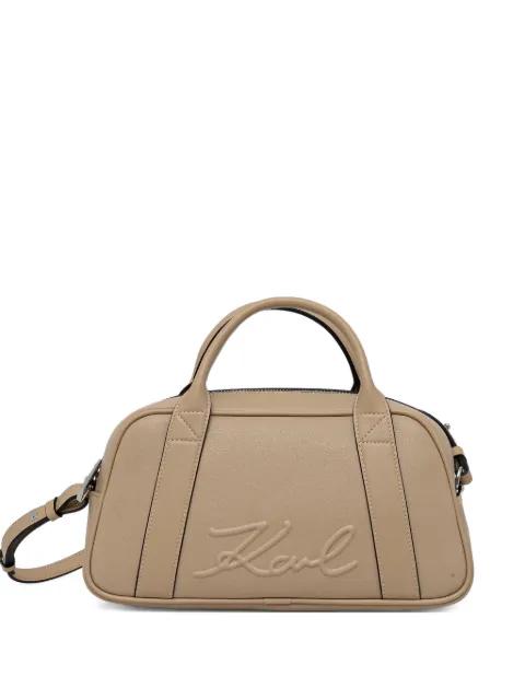 embossed top-handle cross body bag by KARL LAGERFELD