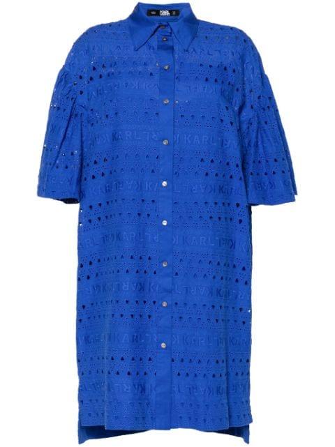 embroidered-design shirt dress by KARL LAGERFELD