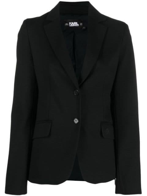 embroidered-logo fitted blazer by KARL LAGERFELD